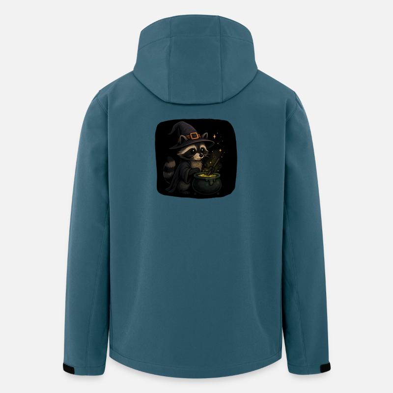 Nekromantischer Waschbär mit Zauberhut - Recycelte Männer Softshell-Jacke von Stanley/Stella - Dunkles Petrol