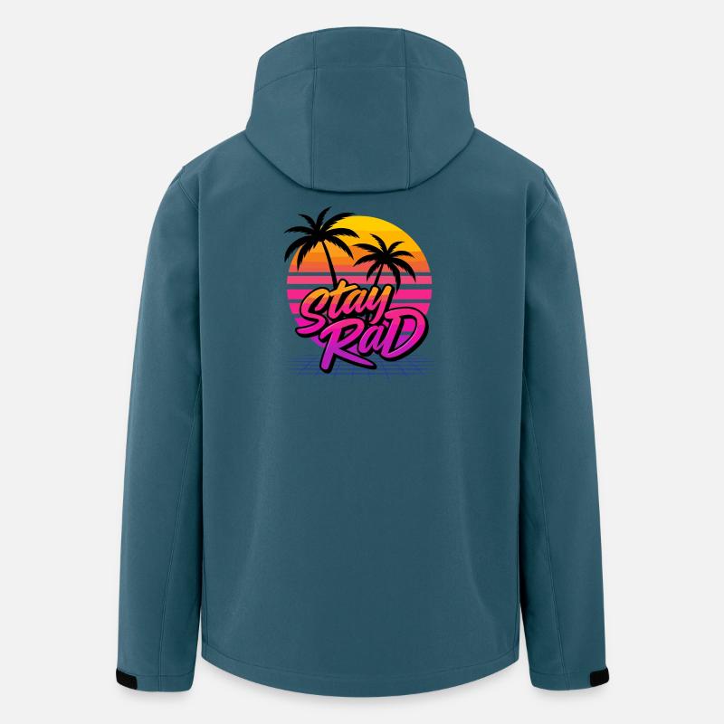 Retro sunset with palm tree motif - Men’s Recycled Softshell Jacket by Stanley/Stella - stargazer