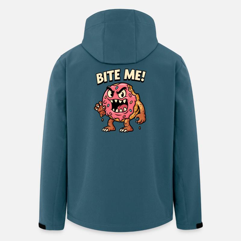 Bissiger Donut Monster Illustration - Recycelte Männer Softshell-Jacke von Stanley/Stella - Dunkles Petrol