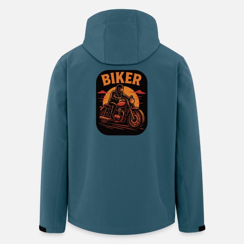 Biker stilvolle Motorradfahrer Illustration - Recycelte Männer Softshell-Jacke von Stanley/Stella - Dunkles Petrol