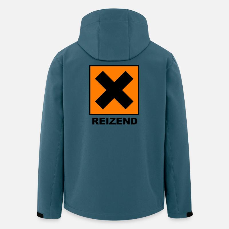 Reizend | Design mit schwarzem X - Recycelte Männer Softshell-Jacke von Stanley/Stella - Dunkles Petrol
