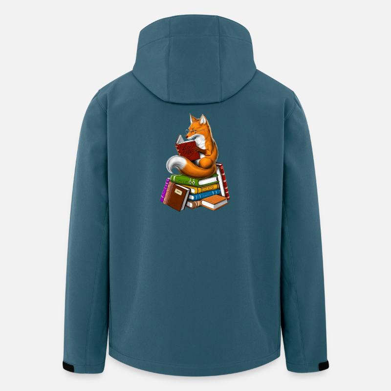 Fuchs liest ein Buch - Recycelte Männer Softshell-Jacke von Stanley/Stella - Dunkles Petrol