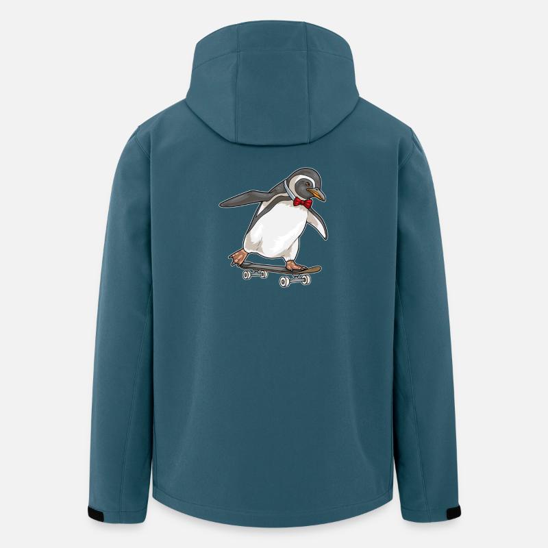 Pinguin Skater Skateboard - Recycelte Männer Softshell-Jacke von Stanley/Stella - Dunkles Petrol