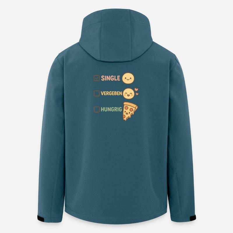 Beziehungsstatus & Pizza Meme - Recycelte Männer Softshell-Jacke von Stanley/Stella - Dunkles Petrol