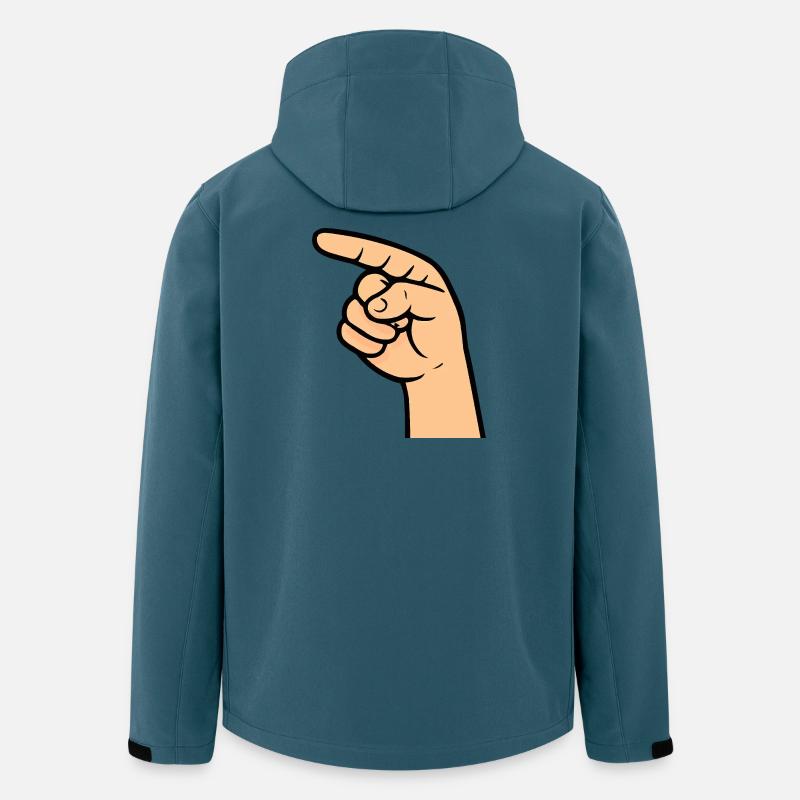 Hand Zeigefinger Comic - Recycelte Männer Softshell-Jacke von Stanley/Stella - Dunkles Petrol