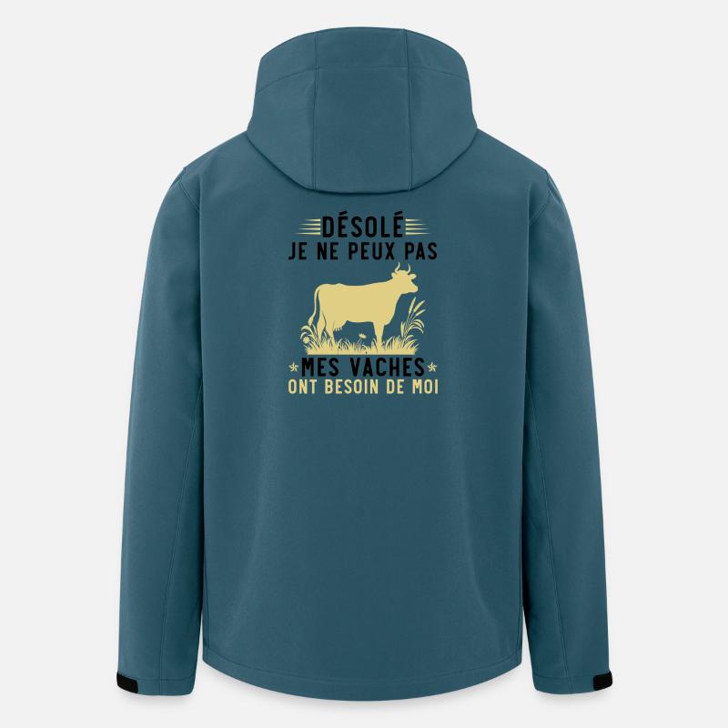 Meine Kühe brauchen mich - Recycelte Männer Softshell-Jacke von Stanley/Stella - Dunkles Petrol