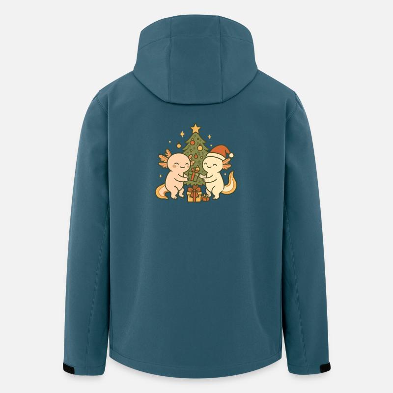 Axolotl de Noël – Avec Arbre & Cadeaux - Veste softshell homme en polyester recyclé Stanley/Stella - bleu pétrole foncé