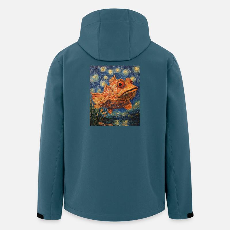 Fisch Van Gogh Style  - Recycelte Männer Softshell-Jacke von Stanley/Stella - Dunkles Petrol