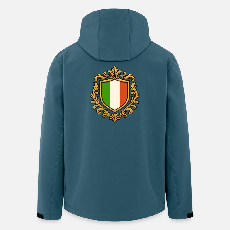 Italien Flagge im Barockrahmen - Recycelte Männer Softshell-Jacke von Stanley/Stella - Dunkles Petrol