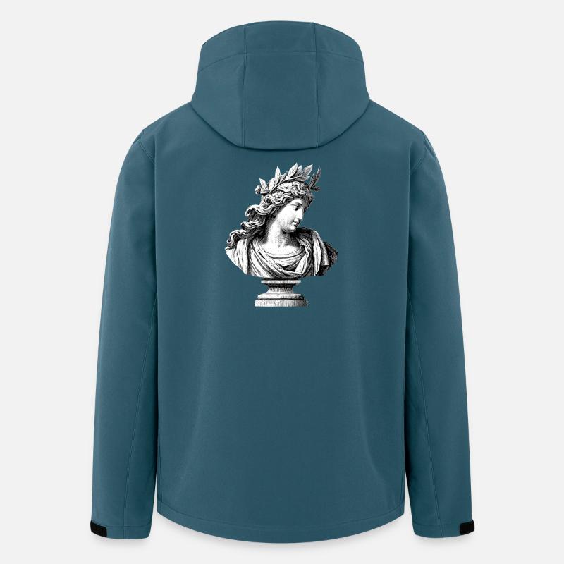 Buste antique déesse – Gravure classique - Veste softshell homme en polyester recyclé Stanley/Stella - bleu pétrole foncé
