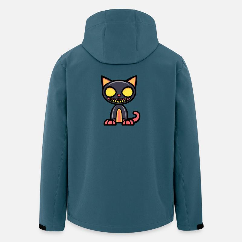 Chat Halloween Bande dessinée Drôle - Veste softshell homme en polyester recyclé Stanley/Stella - bleu pétrole foncé
