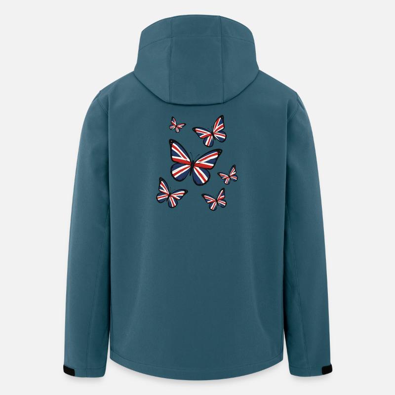 Union Jack Schmetterlinge - Recycelte Männer Softshell-Jacke von Stanley/Stella - Dunkles Petrol