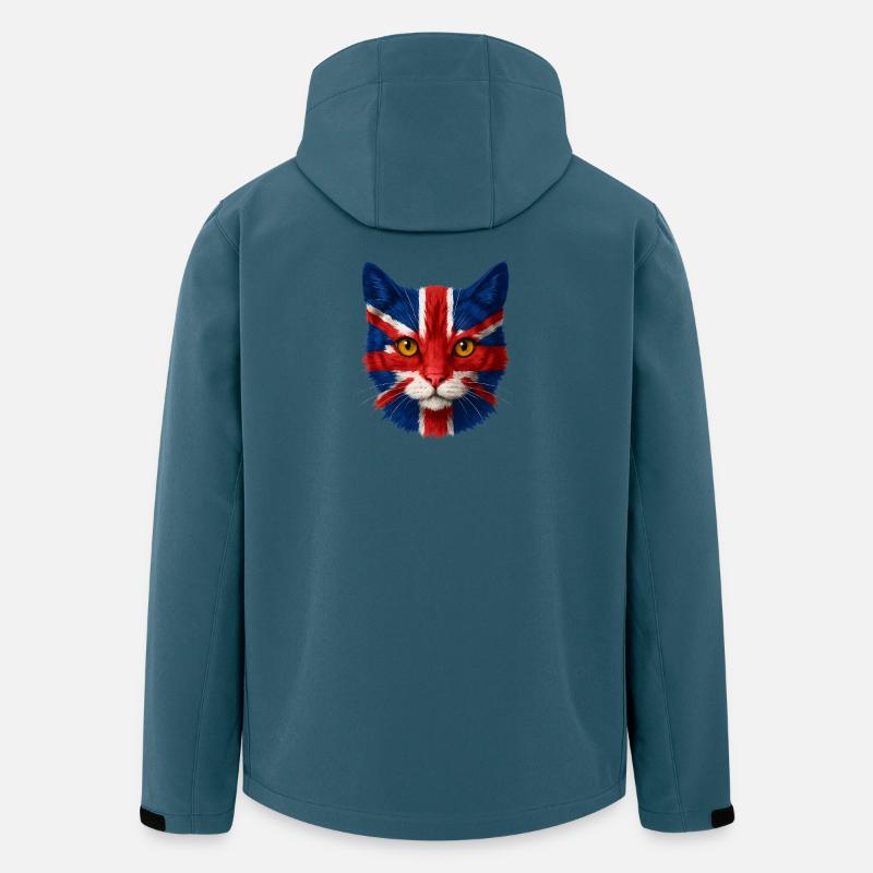Union Jack Katze Porträt - Recycelte Männer Softshell-Jacke von Stanley/Stella - Dunkles Petrol