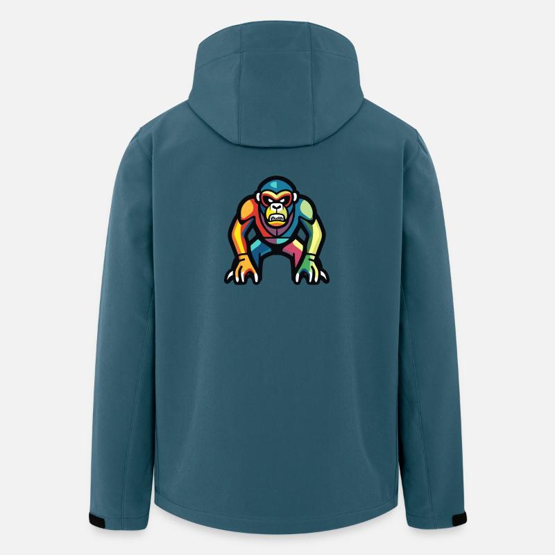 Gorilla Halloween Comic Lustig - Recycelte Männer Softshell-Jacke von Stanley/Stella - Dunkles Petrol