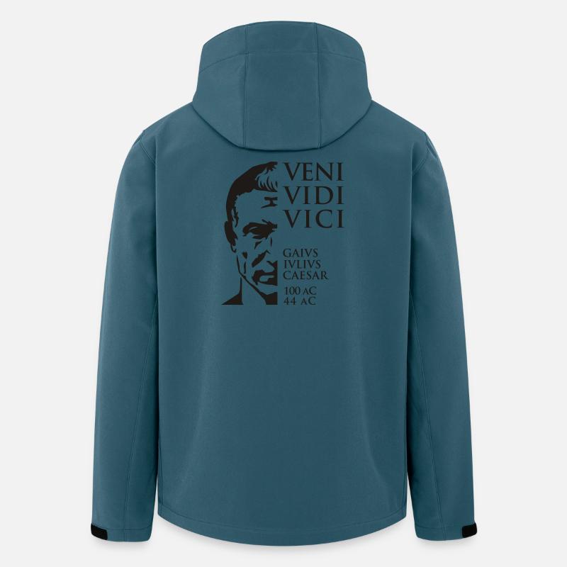 Veni Vidi Vici César Citation Empereur - Veste softshell homme en polyester recyclé Stanley/Stella - bleu pétrole foncé