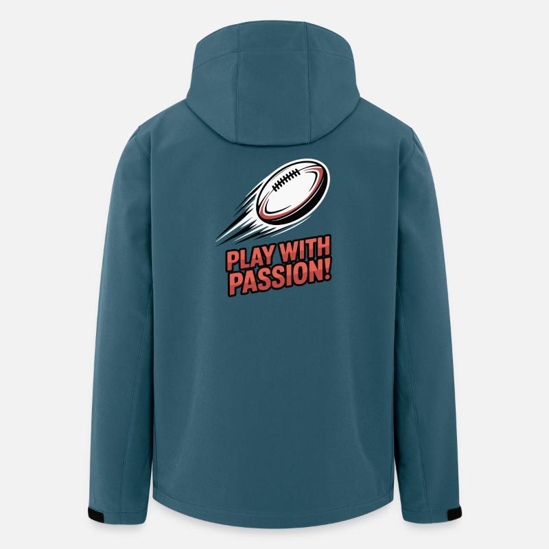 Spielen Sie mit Leidenschaft Rugby Burst - Recycelte Männer Softshell-Jacke von Stanley/Stella - Dunkles Petrol