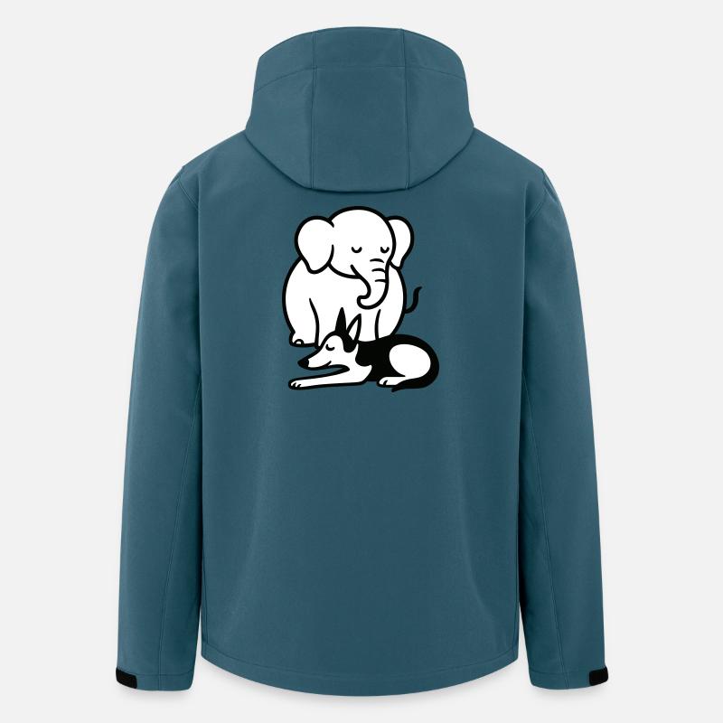 Elefant und Hund schlafend - Recycelte Männer Softshell-Jacke von Stanley/Stella - Dunkles Petrol