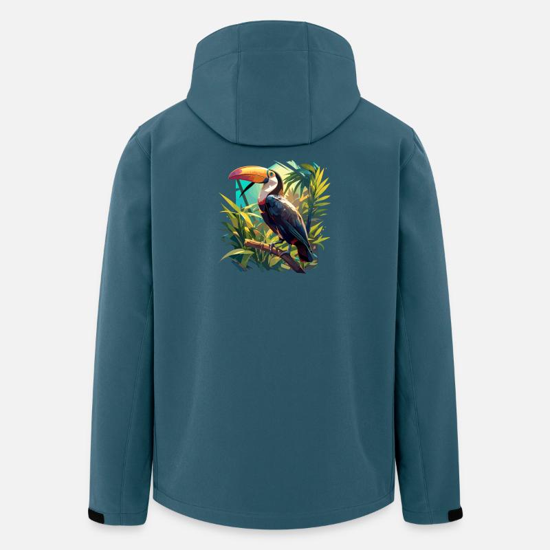 Tukane Tukan - Recycelte Männer Softshell-Jacke von Stanley/Stella - Dunkles Petrol