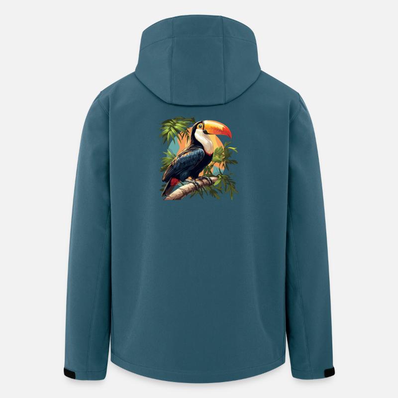 Tukane Tukan - Recycelte Männer Softshell-Jacke von Stanley/Stella - Dunkles Petrol