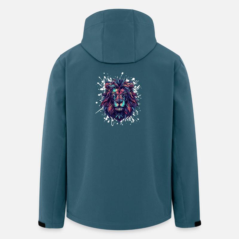 Löwenkopf Neonfarben - Recycelte Männer Softshell-Jacke von Stanley/Stella - Dunkles Petrol