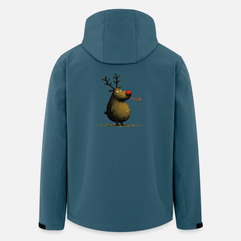 Christmas Reindeer with Candy Cane - Men’s Recycled Softshell Jacket by Stanley/Stella - stargazer