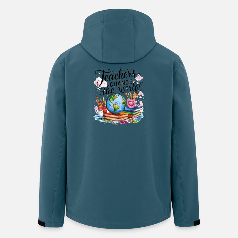 Lehrer verändern die Welt - Recycelte Männer Softshell-Jacke von Stanley/Stella - Dunkles Petrol