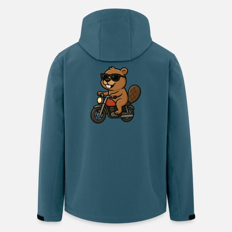 Sonnenbrillen-Biber Motorradfahrer - Recycelte Männer Softshell-Jacke Discoverer von Stanley/Stella - Dunkles Petrol