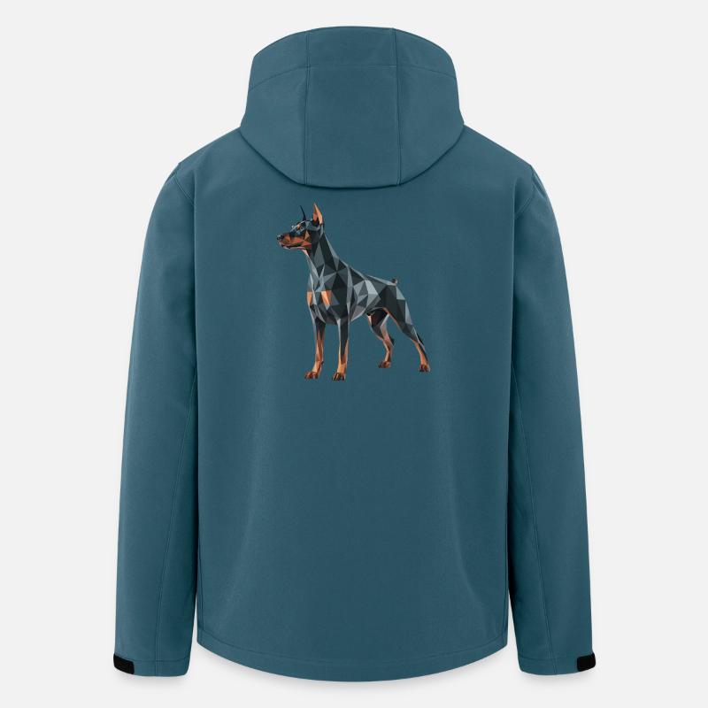 Doberman - Cool Low Poly  Logo - Veste softshell homme en polyester recyclé Stanley/Stella - bleu pétrole foncé