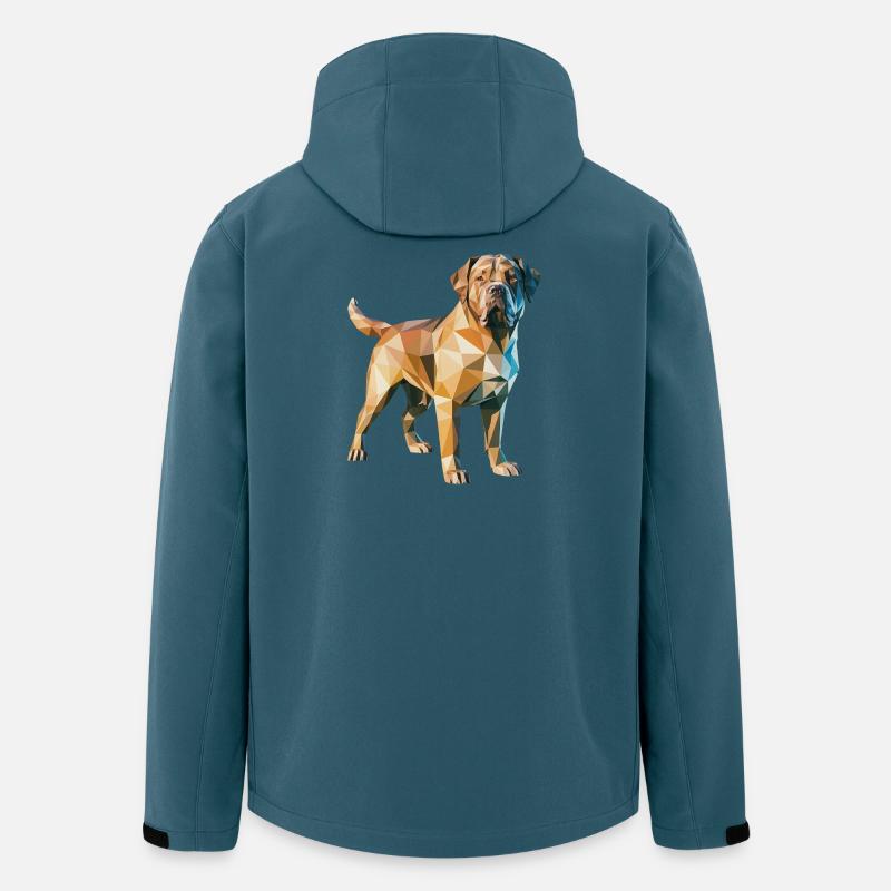 Brauner Hund - Cooles Low-Poly-Logo - Recycelte Männer Softshell-Jacke von Stanley/Stella - Dunkles Petrol