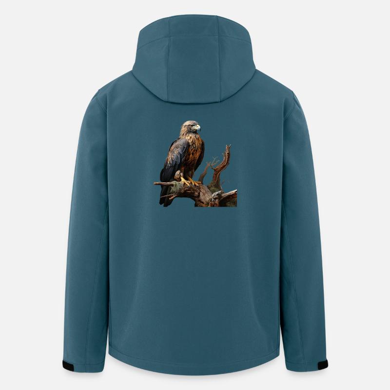 Kaiseradler auf moosigem Ast - Recycelte Männer Softshell-Jacke von Stanley/Stella - Dunkles Petrol