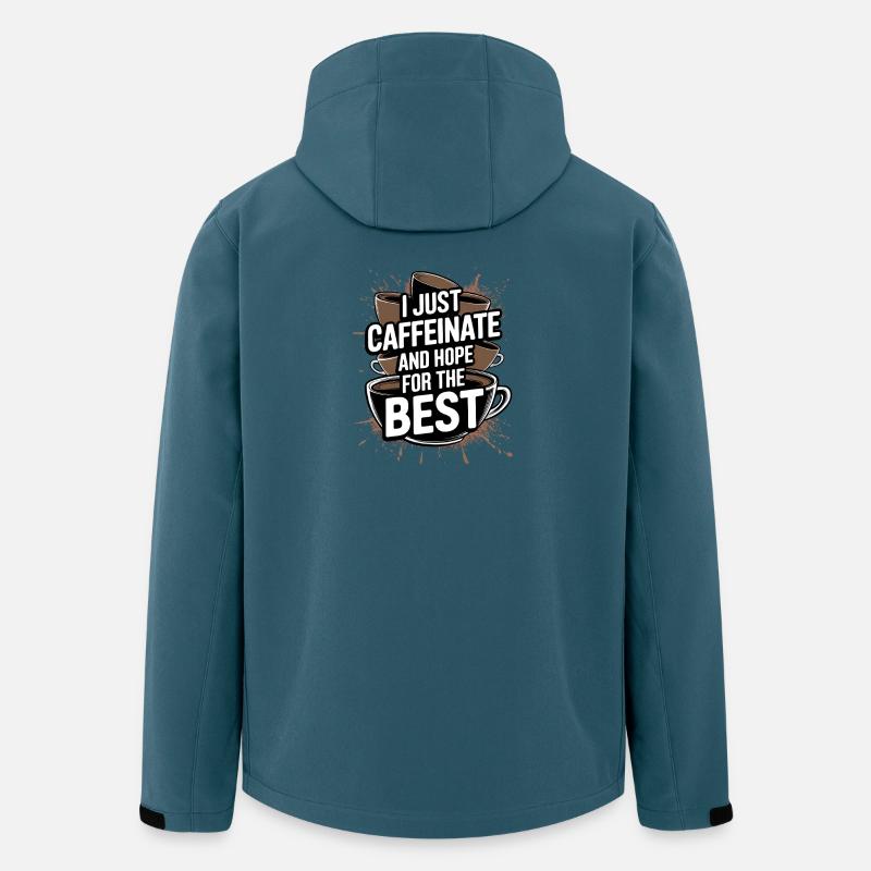 Caféinate et espoir pour le meilleur - Veste softshell homme en polyester recyclé Stanley/Stella - bleu pétrole foncé