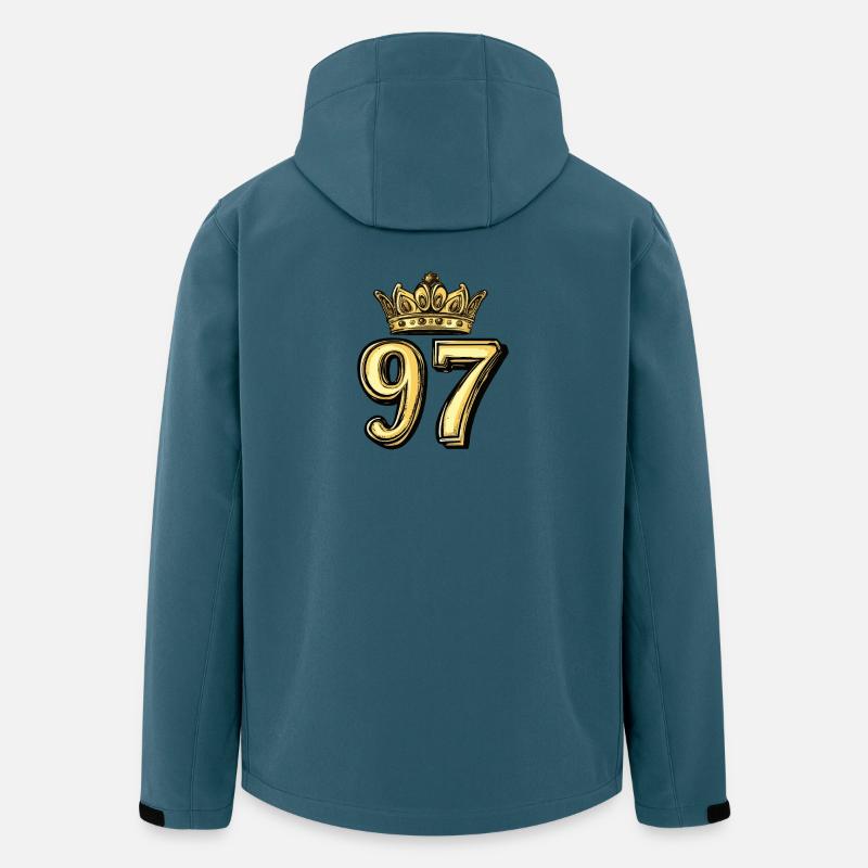 97 Zahl Krone - Recycelte Männer Softshell-Jacke von Stanley/Stella - Dunkles Petrol