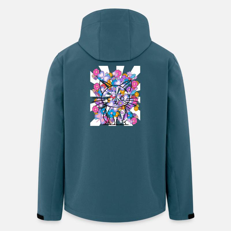 Retro Katze Kinder 60er - Recycelte Männer Softshell-Jacke von Stanley/Stella - Dunkles Petrol