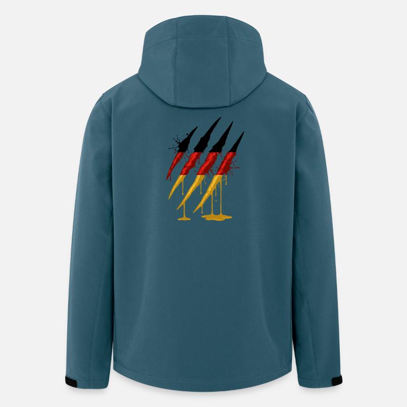 Griffe Allemagne Drapeau Scratch Trace - Veste softshell homme en polyester recyclé Stanley/Stella - bleu pétrole foncé