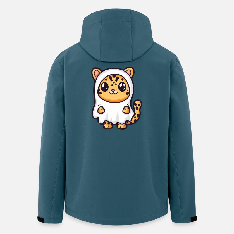 Leopard Halloween Geist - Recycelte Männer Softshell-Jacke von Stanley/Stella - Dunkles Petrol