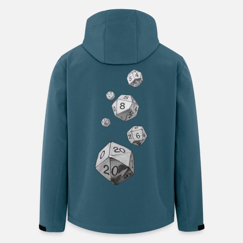 Schwarz-Weiß Rollenspielwürfel – Falling Dice - Recycelte Männer Softshell-Jacke von Stanley/Stella - Dunkles Petrol