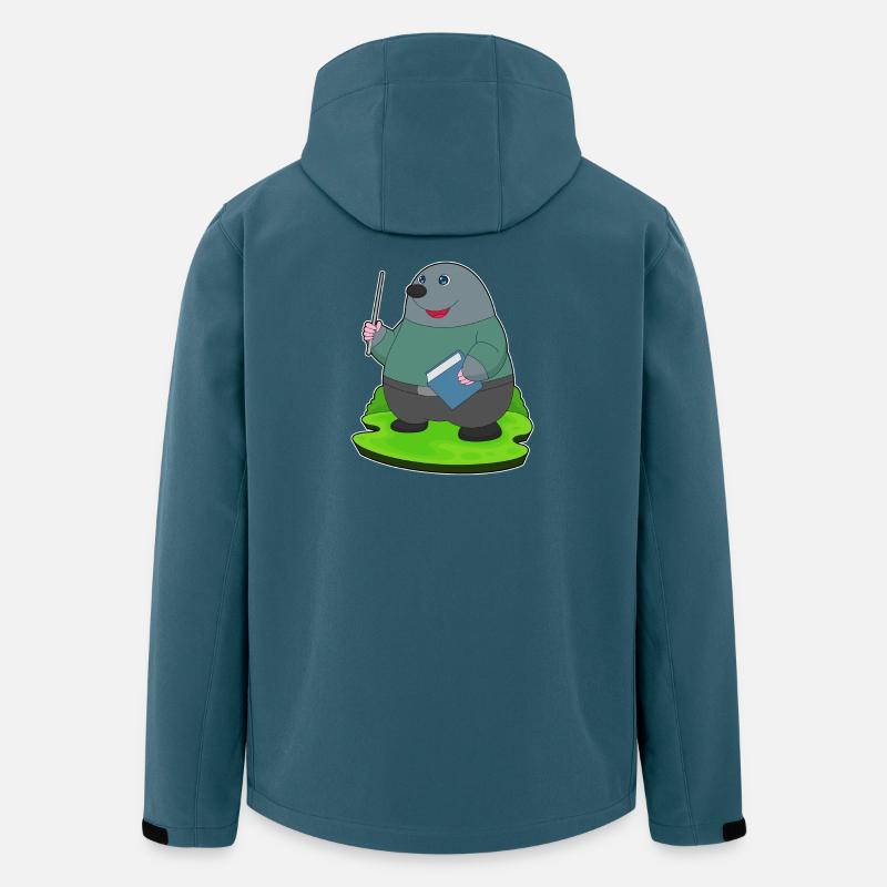 Maulwurf Lehrer Buch Schule - Recycelte Männer Softshell-Jacke von Stanley/Stella - Dunkles Petrol