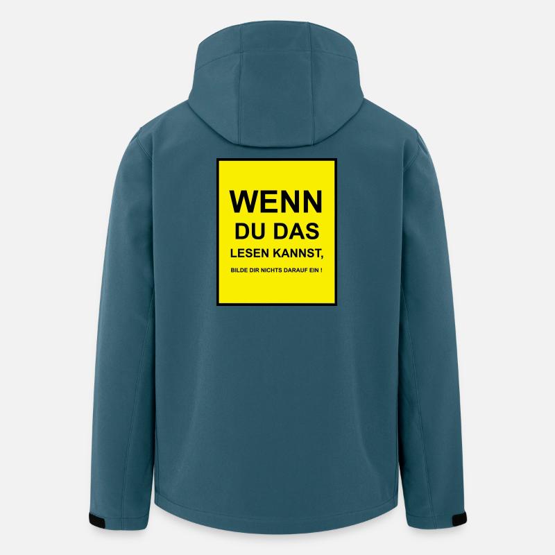 Wenn du das lesen kannst - Recycelte Männer Softshell-Jacke von Stanley/Stella - Dunkles Petrol