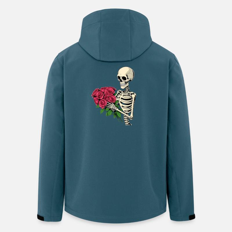 Skelett mit Rosen - Recycelte Männer Softshell-Jacke von Stanley/Stella - Dunkles Petrol