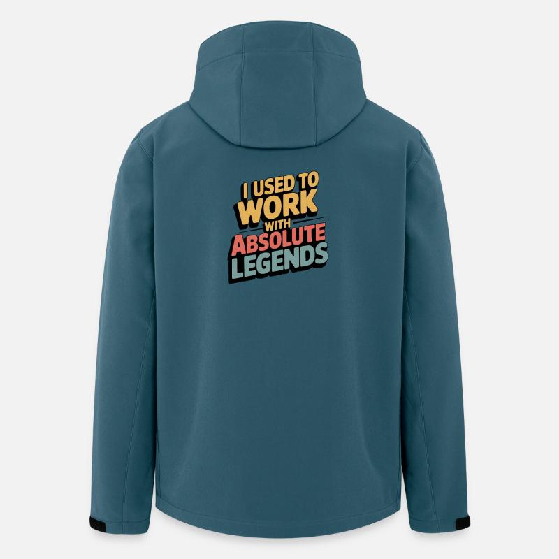 Drôle Rétro Avec Legend Je Travaillais - Veste softshell homme en polyester recyclé Stanley/Stella - bleu pétrole foncé