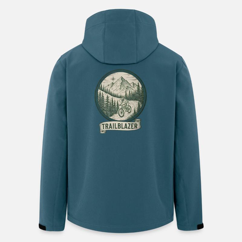 Trailblazer Mountainbiker Abzeichen - Recycelte Männer Softshell-Jacke von Stanley/Stella - Dunkles Petrol