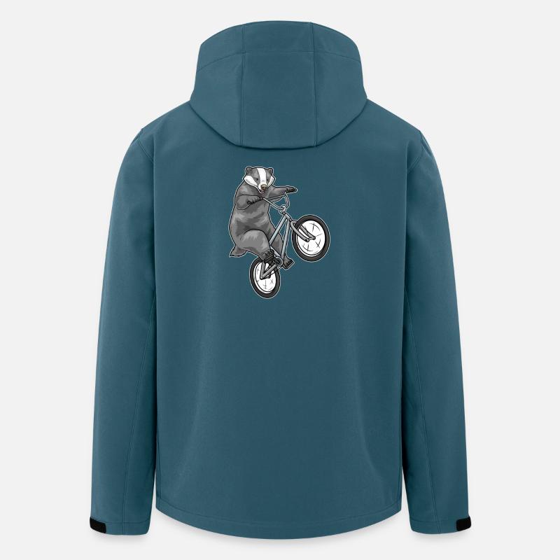 Dachs Fahrrad - Recycelte Männer Softshell-Jacke von Stanley/Stella - Dunkles Petrol