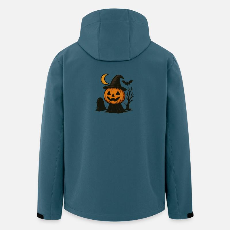 Halloween Kürbis mit Hexenhut - Recycelte Männer Softshell-Jacke von Stanley/Stella - Dunkles Petrol