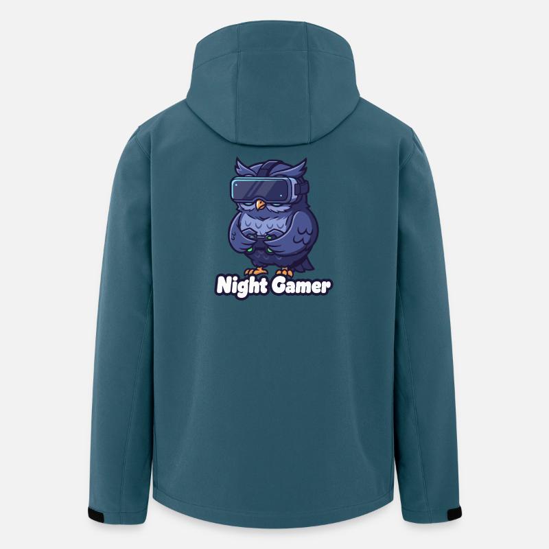 NachtGamer Eule VR - Recycelte Männer Softshell-Jacke von Stanley/Stella - Dunkles Petrol