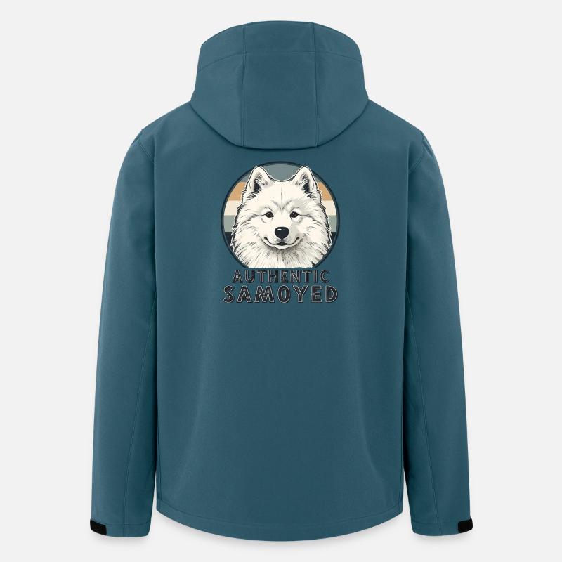 Authentic Samoyed Smile Retro Dog - Men’s Recycled Softshell Jacket by Stanley/Stella - stargazer