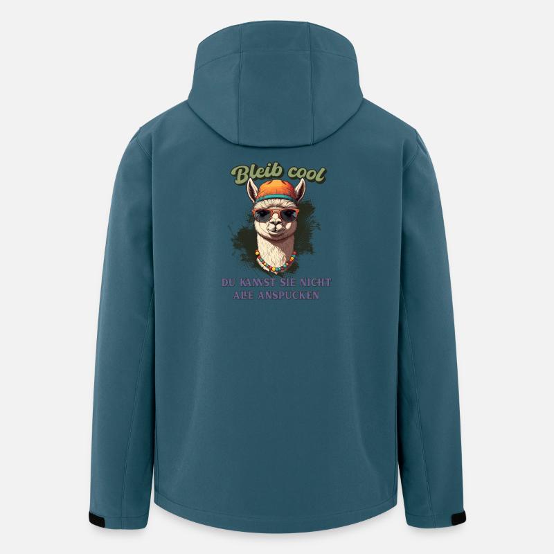 Lama Spruch – Bleib cool, lustiges Fun Shirt - Recycelte Männer Softshell-Jacke von Stanley/Stella - Dunkles Petrol