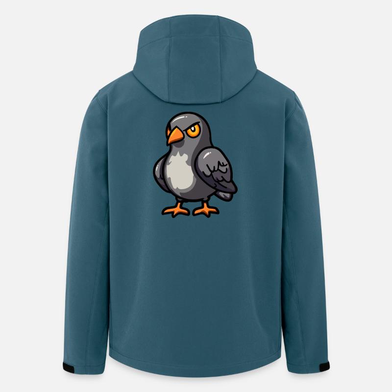 Colombe Oiseau Halloween Bande dessinée Drôle - Veste softshell homme en polyester recyclé Stanley/Stella - bleu pétrole foncé
