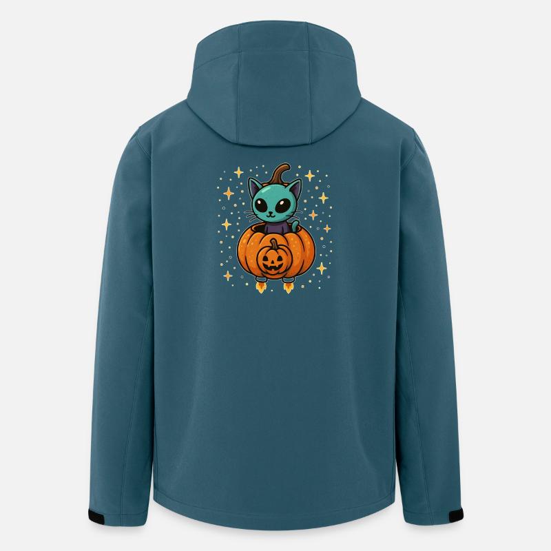 Cat Pumpkin: Halloween Pumpkin Flight - Men’s Recycled Softshell Jacket by Stanley/Stella - stargazer