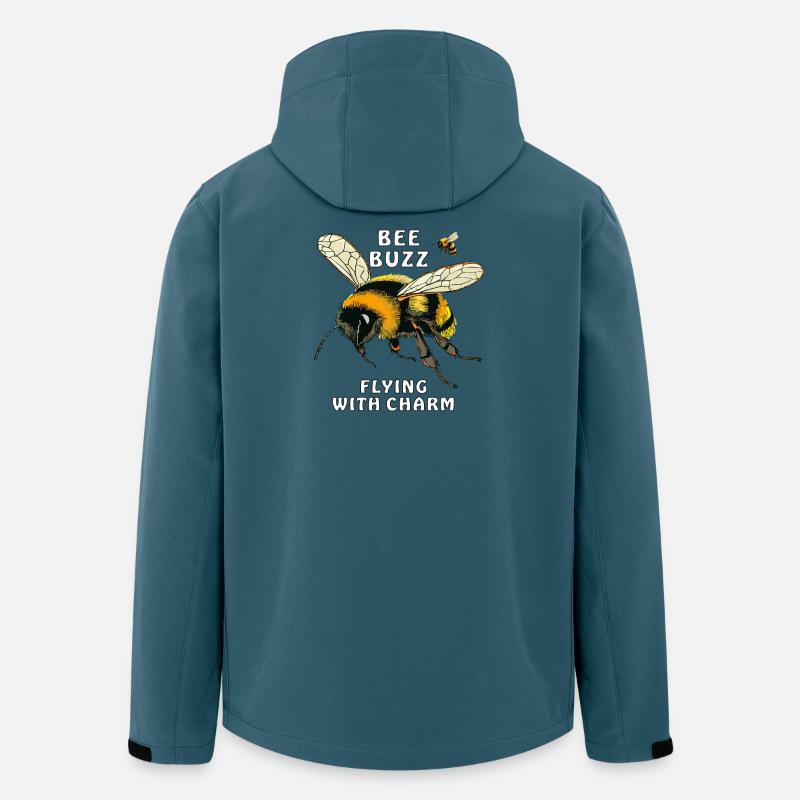 BOURDONS BOURDONNEMENT D’ABEILLES VOLANT AVEC CHARME - Veste softshell homme en polyester recyclé Stanley/Stella - bleu pétrole foncé
