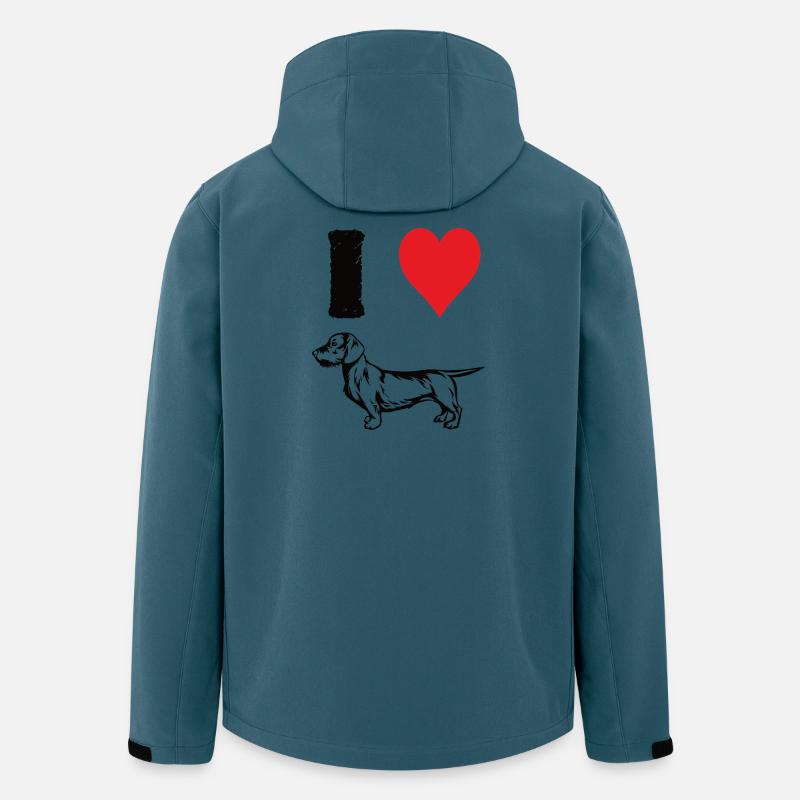i Love my Dachshund - Recycelte Männer Softshell-Jacke von Stanley/Stella - Dunkles Petrol